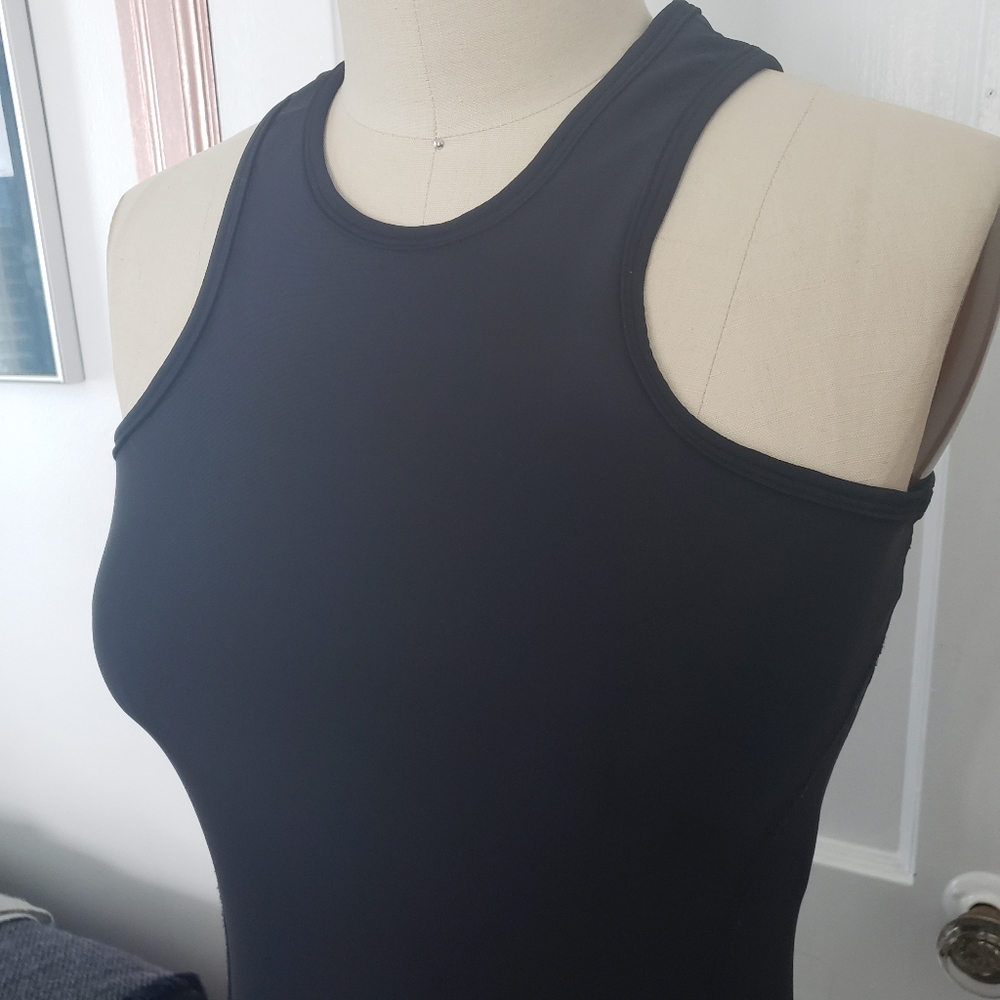 Olympia Sheer Mesh Panel Workout Racerback Tank Top - Picture 4 of 4